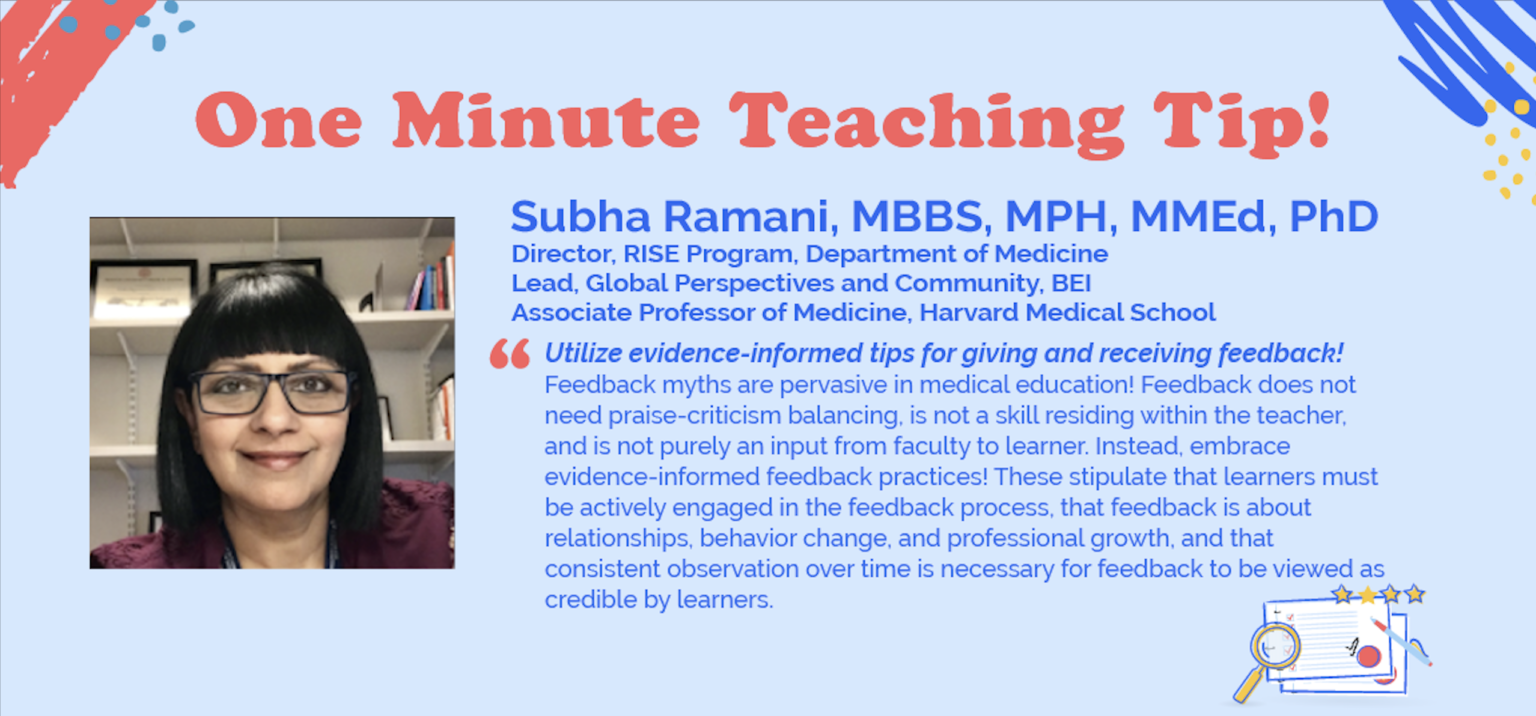 one_minute_teaching_tips_subha_ramani_mbbs_mph_mmed_phd